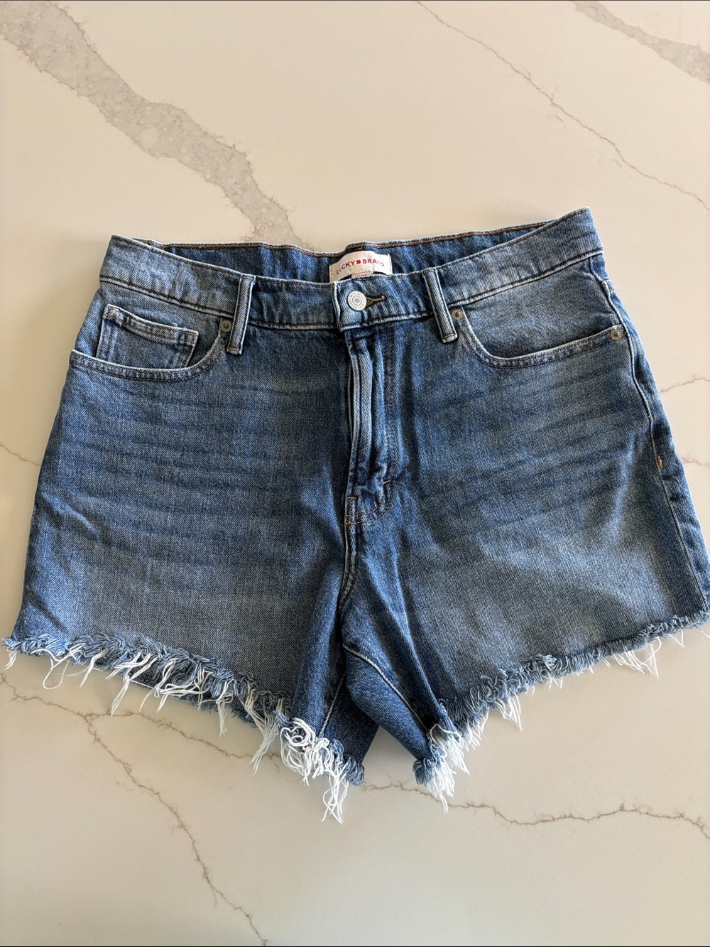 Lucky Brand Blue Denim 90’s Midi Jean Shorts